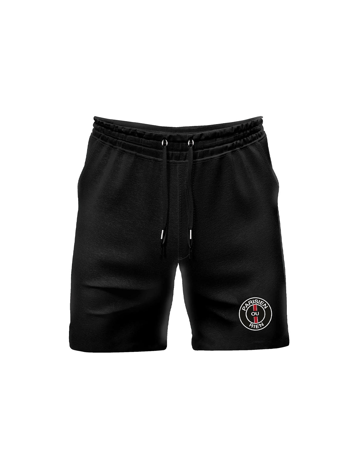 SHORT PARISIEN OU RIEN LOGO NOIR ET ROUGE