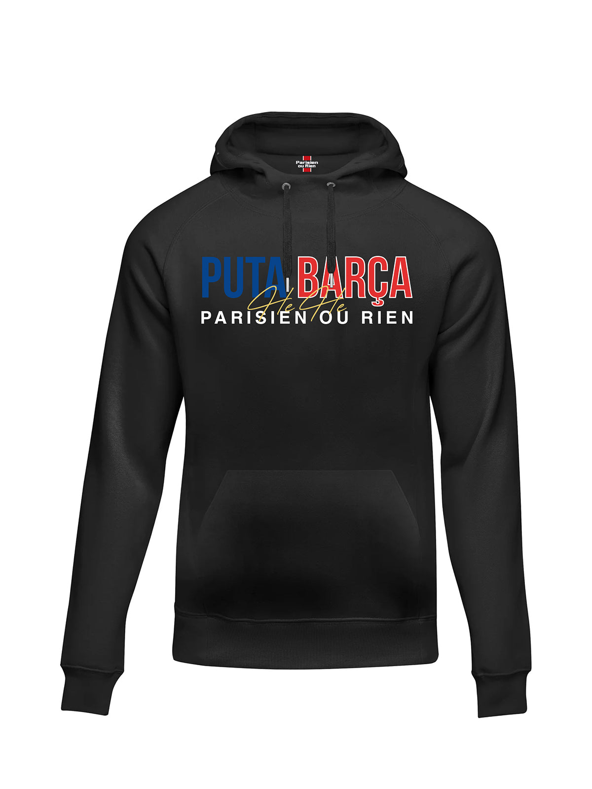 HOODIE PARISIEN OU RIEN PUTA BARCA NOIR