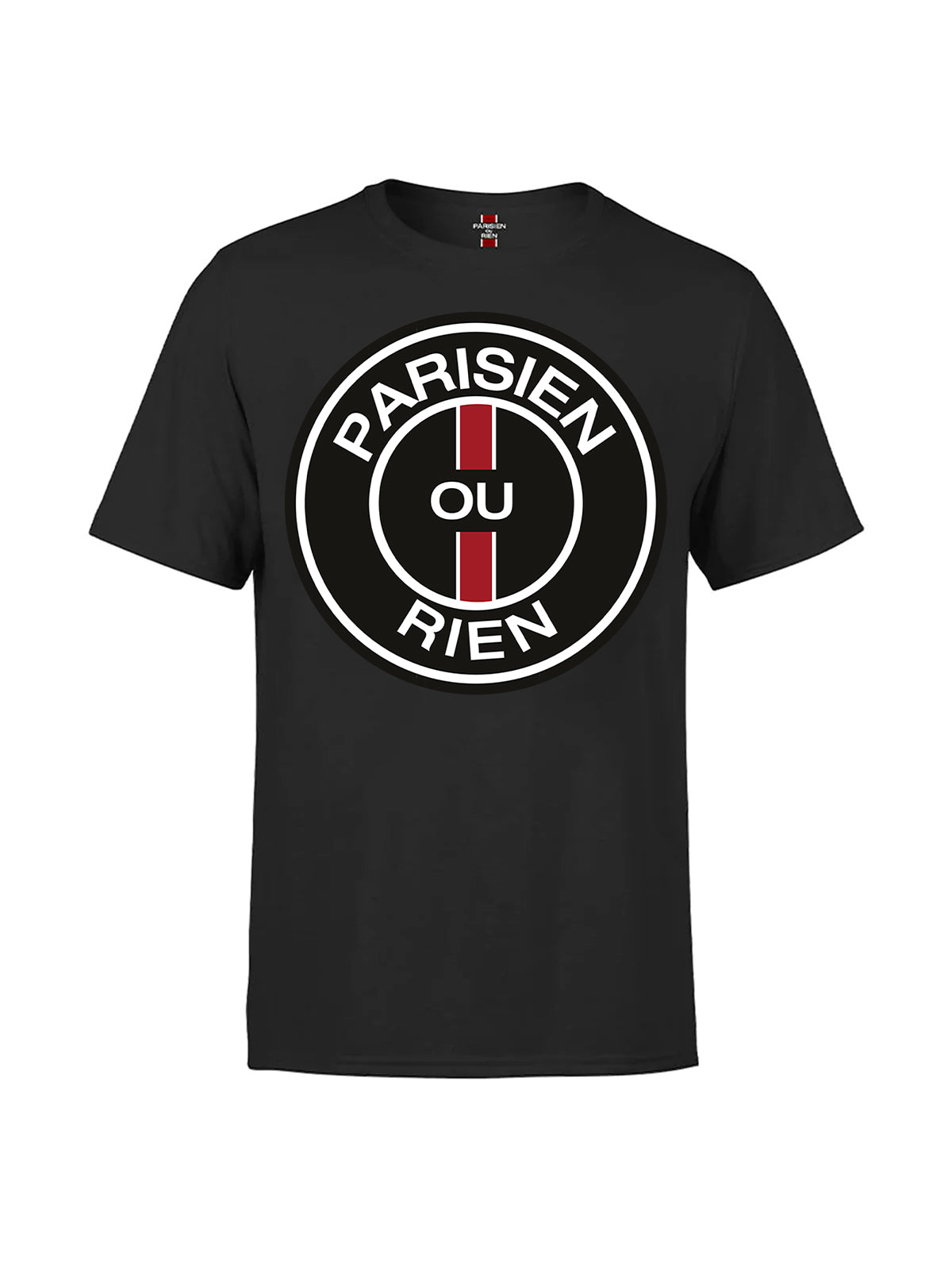 T-SHIRT PARISIEN OU RIEN ROND NOIR ROUGE